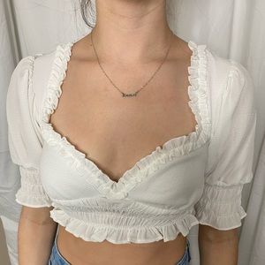 Princess Polly white crop top